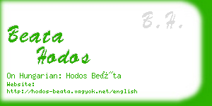 beata hodos business card